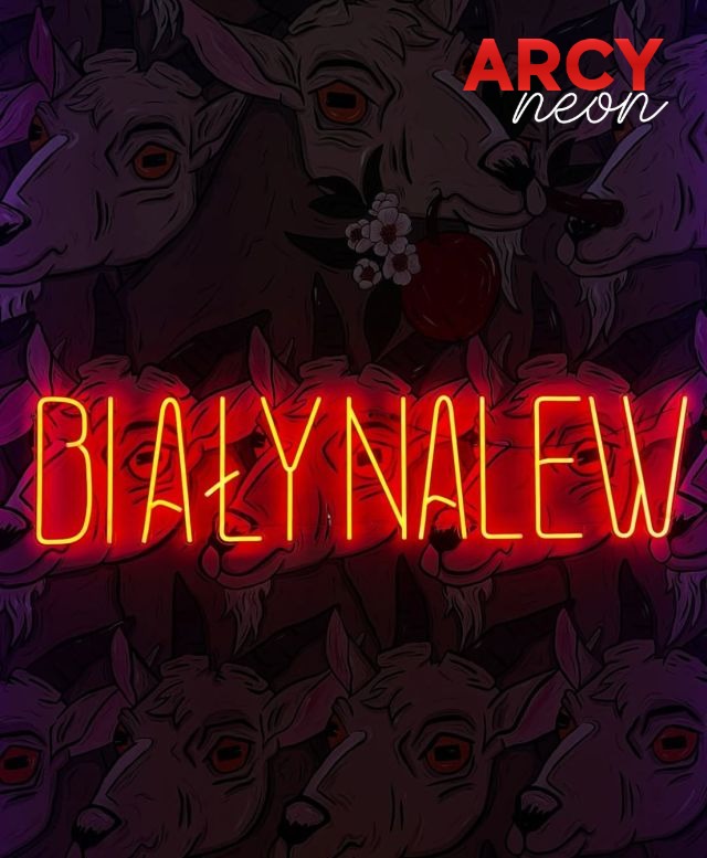 Bialy Nalew Neon czerwony